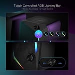 Redragon GS510 Waltz RGB masaüstü hoparlörler, LED arka aydınlatmalı 2.0 kanallı PC stereo hoparlörler, gelişmiş bas ve kolayca erişilebilen ses kontrolü, USB ve 3,5 mm kablo ile