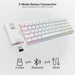 Redragon K530 Draconic%60 Kompakt RGB Kablosuz, 5.0 Bluetooth Oyun Klavyesi Kahverengi Anahtarlı ve 16,8 Milyon RGB Aydınlatma - Seçenekler: SMALL, Kahverengi Anahtar