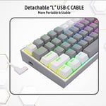 Redragon K617-RGB 16,8 Milyon RGB Aydınlatma, Red Switch Fizz%60 Q Türkçe Kablolu Mekanik Oyuncu Klavyesi Gri Beyaz