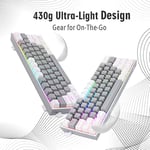 Redragon K617-RGB 16,8 Milyon RGB Aydınlatma, Red Switch Fizz%60 Q Türkçe Kablolu Mekanik Oyuncu Klavyesi Gri Beyaz