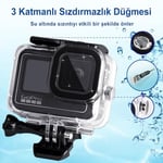 REDTRON GoPro Hero 9/10/11/12/13 için su geçirmez gövde, 60 m suya dayanıklı dalış kılıfı, hızlı montaj kıskaçlı ve buğulanma önleyici ek parça, Gopro 9/10/11/12/13 Black Action Camera için aksesuar