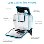 REDTRON GoPro Hero 9/10/11/12/13 için su geçirmez gövde, 60 m suya dayanıklı dalış kılıfı, hızlı montaj kıskaçlı ve buğulanma önleyici ek parça, Gopro 9/10/11/12/13 Black Action Camera için aksesuar