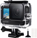 REDTRON GoPro Hero 9/10/11/12/13 için su geçirmez gövde, 60 m suya dayanıklı dalış kılıfı, hızlı montaj kıskaçlı ve buğulanma önleyici ek parça, Gopro 9/10/11/12/13 Black Action Camera için aksesuar