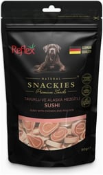 Reflex Snackies Tavuklu Alaska Mezgitli Kurutulmuş Et Köpek Ödülü 90gr