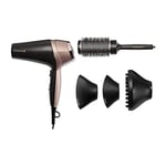 Remington Saç Kurutma Makinesi Curl & Straight, 3 Şekillendirme Aparatı Dahil, Konik Şekilli, Kıvırcık Saç Şekillendirme Başlığı, Difüzör, 45 Mm Yuvarlak Fırça, Bukleler Ve Dalgalar, 2200W D5706