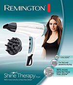 Remington Saç kurutma makinesi iyonları [hafif ve sessiz] Shine Therapy (2300 Watt, hafif ve düşük ses seviyesi, 3 ısıtma ve 2 üfleme kademesi, soğutma kademesi, şekillendirme başlığı ve difüzör),