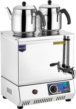 Remta EP05 40 Model Elektrikli Çay Ocağı, 28 L, Pleytsiz, Beyaz, Paslanmaz Çelik, 2000 W, Otomatik Isı Kontrol, Demlikler Hariç