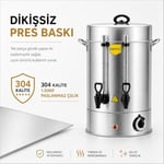 Remta R13 Standart Çay Makinesi, 120 Bardak, Gümüş Rengi, 2000 W, Paslanmaz Çelik Tüp Rezistans