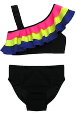 Renkli volanlı kız çocuk bikini takım DB200617BT