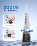 RENPHO Akülü Diş Duşu, 300ML Taşınabilir Suya Dayanıklı USB Şarj Edilebilir Dental Oral Irrigator, DIY ile 4 Mod, 5 Jet Uç, Su Diş Seçtikleri Ev Seyahati için Diş Temizleyici