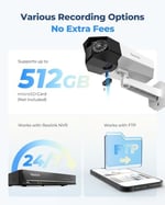REOLINK 4K PoE Güvenlik Kamera Sistemi, 180 Derece Görüş Açısında Ev Açık IP Kamera, İnsan/Araç/Evcil Hayvan Algılama, Renkli Gece Görüşü, İki Yönlü Konuşma, 256GB'a kadar microSD Kart, Duo 2 PoE