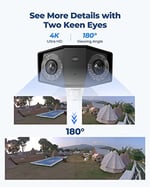 REOLINK 4K PoE Güvenlik Kamera Sistemi, 180 Derece Görüş Açısında Ev Açık IP Kamera, İnsan/Araç/Evcil Hayvan Algılama, Renkli Gece Görüşü, İki Yönlü Konuşma, 256GB'a kadar microSD Kart, Duo 2 PoE