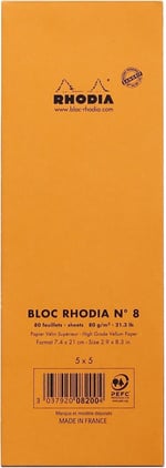 Rhodia Kareli Bloknot, Turuncu, 74x210 mm