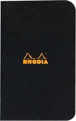 Rhodia Kareli Zımbalı Defter, Siyah, 75x120 mm - Seçenekler: 75x120 mm, 148x210 mm, 210x297 mm