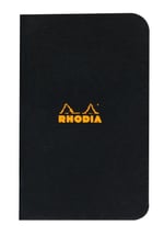 Rhodia Kareli Zımbalı Defter, Siyah, 75x120 mm - Seçenekler: 75x120 mm, 148x210 mm, 210x297 mm