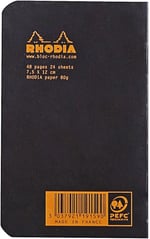 Rhodia Kareli Zımbalı Defter, Siyah, 75x120 mm - Seçenekler: 75x120 mm, 148x210 mm, 210x297 mm