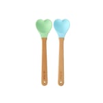 Rice Silikon Mini Kalp Kaşık - Mint Ve Yeşil