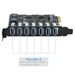 RIITOP USB 3.0 PCI-e Genişletme Kartı 7 Bağlantı Noktası, PCI-e x1 - USB 3.0 HUB Adaptörü 5Gbps (Güç Gerekmez)