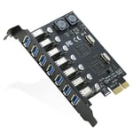 RIITOP USB 3.0 PCI-e Genişletme Kartı 7 Bağlantı Noktası, PCI-e x1 - USB 3.0 HUB Adaptörü 5Gbps (Güç Gerekmez)
