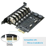 RIITOP USB 3.0 PCI-e Genişletme Kartı 7 Bağlantı Noktası, PCI-e x1 - USB 3.0 HUB Adaptörü 5Gbps (Güç Gerekmez)