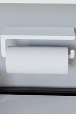 Risingmaber Dekoratif Beyaz Metal Baharatlık Raflı Havluluk&Havlu Tutucu&Kağıt Havluluk MT45B