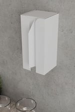 Risingmaber Metal Beyaz Güçlü Yapışkanlı Organizer Peçetelik,Dispenser Mutfak Banyo Peçetelik MT107B
