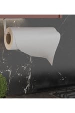 Risingmaber Metal Beyaz Yapışkanlı Kağıt Havluluk Yapışkanlı Havlu Askılığı, Banyo Askısı Yapışkanlı Havluluk ve Peçetelik 3M Yapışkanlı Tasarım MT72B