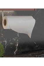 Risingmaber Metal Beyaz Yapışkanlı Kağıt Havluluk Yapışkanlı Havlu Askılığı, Banyo Askısı Yapışkanlı Havluluk ve Peçetelik 3M Yapışkanlı Tasarım MT72B