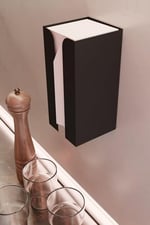 Risingmaber Metal Siyah Güçlü Yapışkanlı Organizer Peçetelik,Dispenser Mutfak Banyo Peçetelik MT107S