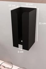 Risingmaber Metal Siyah Güçlü Yapışkanlı Organizer Peçetelik,Dispenser Mutfak Banyo Peçetelik MT107S