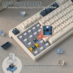 RK86 Kablosuz Mekanik Klavye, Gaming Klavye Conta Montajlı, 3 Mod (2.4Ghz/Bluetooth/Type C) Apex Pro TKL RGB 75% Oyuncu Klavyesi, TFT Renkli Ekran, Topuz, Hot Swappable Doğrusal Anahtar