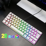 ROBEVE Blic Oyuncu Klavyesi RGB Klavye 20 Modlu Ayarlanabilir Renk Seçeneği RGB Suya Ve Toza Dayanıklı Klavye Oyun Klavyesi Oyuncu Klavye Mekanik Klavye Kırmızı Switch (Beyaz)