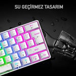 ROBEVE Blic Oyuncu Klavyesi RGB Klavye 20 Modlu Ayarlanabilir Renk Seçeneği RGB Suya Ve Toza Dayanıklı Klavye Oyun Klavyesi Oyuncu Klavye Mekanik Klavye Kırmızı Switch (Beyaz)