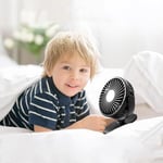 ROBEVE Şarjlı USB Mini Klipsli Vantilatör Fan - 3 Kademeli - 360° Hareketli - Bebek Arabası, Ofis, Masaüstü, Kamp Kullanımı İçin Uygun - Sessiz ve Taşınabilir - Asorti Renk