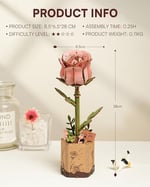 ROBOTIME Dekoratif Kurutulmuş Çiçekler, Ahşap 3D Yapboz, Yetişkin Yapı Modelleme, Kadın Sevgililer Günü Doğum Günü Hediyeleri, Ev Dekorasyonu, TW041