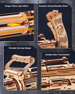 ROBOTIME Yetişkinler ve Gençler için Ahşap 3D Yapboz, 412 Parça Kendin Yap Mekanik Model Kiti, Elastik Atıcı, Bulmaca Meraklıları ve Koleksiyoncular için Yaratıcı Hediye, LQA01