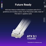 ROG-STRIX-1000P TAM MODÜLER GÜÇ KAYNAĞI, 80 PLUS PLATİNUM SERTİFİKALI, ATX 3.1, GaN MOSFET, “GPU-FIRST” PATENTLİ AKILLICA VOLTAJ DÜZENLEYİCİ, 10 YIL GARANTİ BEYAZ