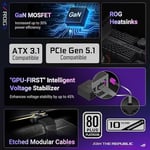 ROG-STRIX-1000P TAM MODÜLER GÜÇ KAYNAĞI, 80 PLUS PLATİNUM SERTİFİKALI, ATX 3.1, GaN MOSFET, “GPU-FIRST” PATENTLİ AKILLICA VOLTAJ DÜZENLEYİCİ, 10 YIL GARANTİ