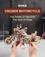 ROKR 3D Ahşap Motosiklet Yapboz-1: 8 Ölçekli Ahşap Model Motosiklet Kitleri Yetişkinler İçin İnşa Edilecek