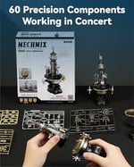 ROKR 3D Yapboz Plastik Metal Modeller Yapı Setleri Yetişkinler, DIY El İşi Hediyeleri Endüstri Şehri (Navi Deniz Feneri) CGM01 - Seçenekler: Retro, Yağ Pompası Jack