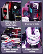 ROKR Gelecek şehir mermer çalıştırmak 3D plastik bulmaca modeli kitleri yetişkinler için Cyberpunk Steampunk oyun masası kuru - Seçenekler: MR01S-EU3, MR02S-EU3, MR02S-Geleceğin Şehri, MR01S-Son Şehir