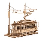 ROKR Yetişkinler için 3D Ahşap Model Kitleri 3D Bulmaca Araba Modeli Kitleri Abd Çocuklar Mekanik Dişli, Klasik Şehir Tramvay LK801