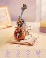 ROKR Yetişkinler için 3D Yapboz Ahşap Model Kitleri, Ahşap modeller Sihirli Çello Müzik Kutusu Mekanik Model 3D Ahşap Yapboz Gençler ve Yetişkinler için Doğum Günü Hediyeleri (Muhteşem Düşler