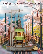 Rolife 3D Yapboz Sakura Seyahat Yetişkinler için Ahşap Yapboz Sakura Densya LED Animasyon Sahnesi Ev Dekorasyonu Kadın/Erkek için Doğum Günü Hediyeleri