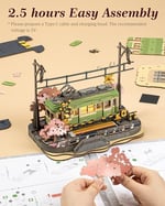 Rolife 3D Yapboz Sakura Seyahat Yetişkinler için Ahşap Yapboz Sakura Densya LED Animasyon Sahnesi Ev Dekorasyonu Kadın/Erkek için Doğum Günü Hediyeleri