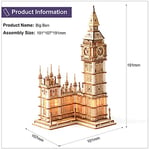 Rolife Ahşap Yapboz Yetişkin 3D Model Yapımı Ahşap Yapı Kiti Yetişkin Gençler için 220 Parça, Big Ben