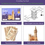 Rolife Ahşap Yapboz Yetişkin 3D Model Yapımı Ahşap Yapı Kiti Yetişkin Gençler için 220 Parça, Big Ben