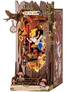 Rolife Book Nook Kit Fall into Wonder DIY (kendin yap) minyatür ev model kitleri, çalışma masası, kitaplık dekorasyonu, aynalı illüzyonlu 3D yapboz, Noel, doğum günü hediyeleri