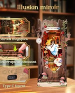 Rolife Book Nook Kit Fall into Wonder DIY (kendin yap) minyatür ev model kitleri, çalışma masası, kitaplık dekorasyonu, aynalı illüzyonlu 3D yapboz, Noel, doğum günü hediyeleri