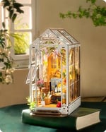 Rolife Kendin Yap Kitap Nook Kiti Bahçe Evi, Kendin Yap Minyatür Kitapçı Kiti 3D Yaratıcı Dekoratif Kitap Desteği Kitaplık Ekleme Yetişkinler için 3D Yapboz, Cadılar Bayramı/Noel Dekorasyonları
